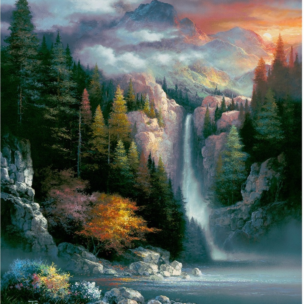 Puzzle SunsOut Brand Misty Falls 300 pieces 
18" X 24" portrait layout